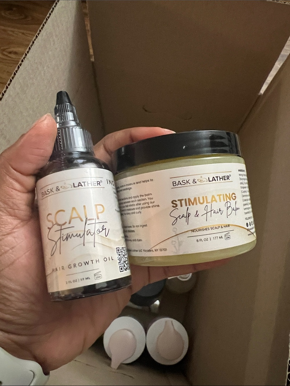 Bask & Lather Stimulating Scalp & Hair Set - Oil and Hair Balm